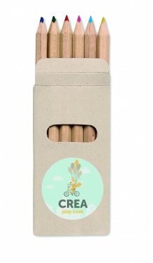 Logo trade promotional giveaways image of: 6 coloured pencils in box